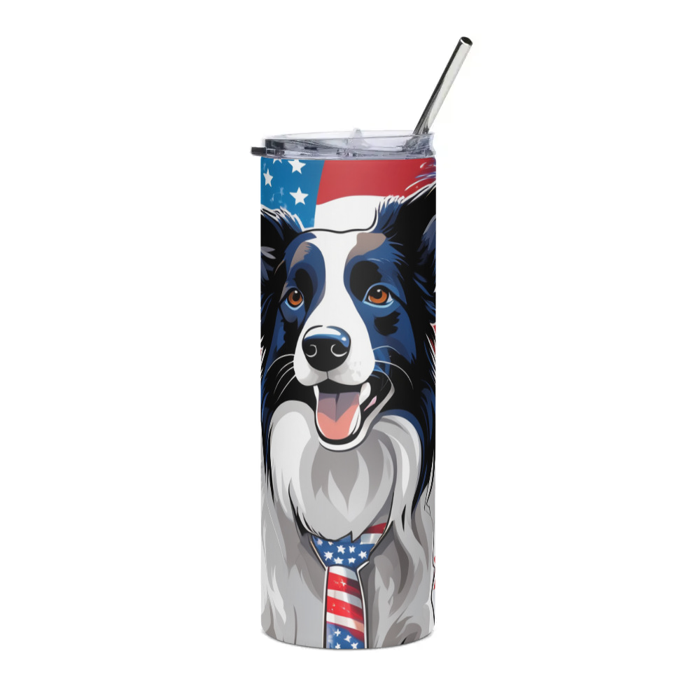PugMug Custom Border Collie Stainless Steel Tumbler