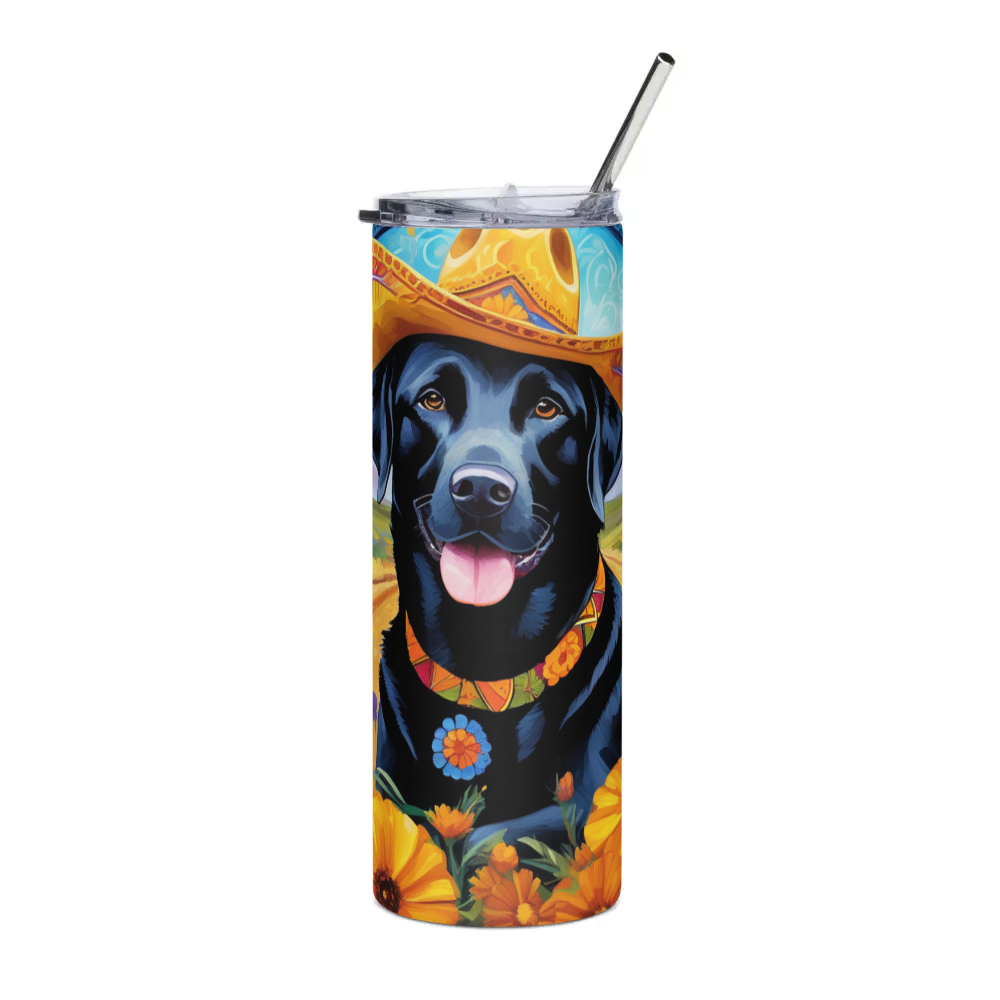 PugMug Custom Black Labrador Retriever Stainless Steel Tumbler