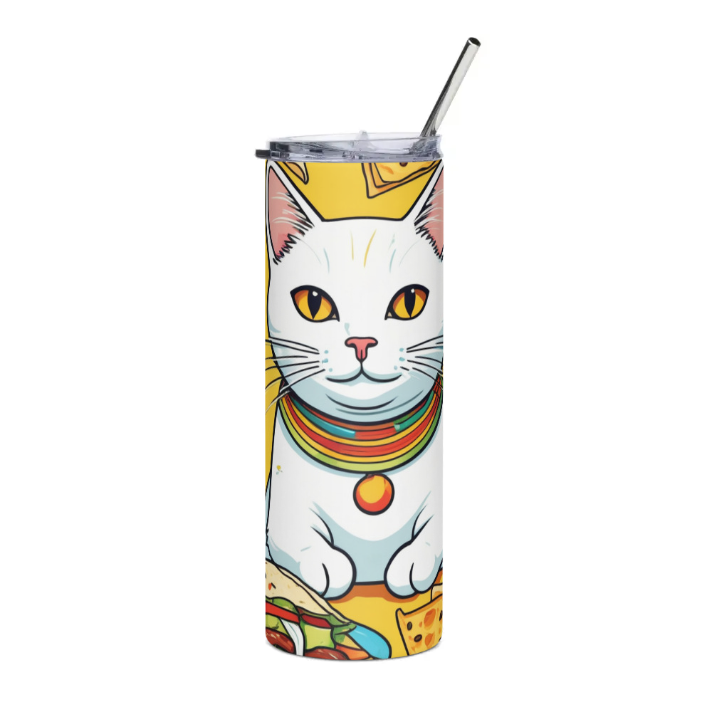 PugMug Custom White Companion Cat Stainless Steel Tumbler