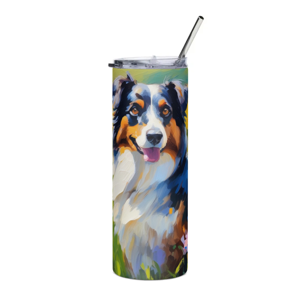 PugMug Custom Miniature American Shepherd Stainless Steel Tumbler