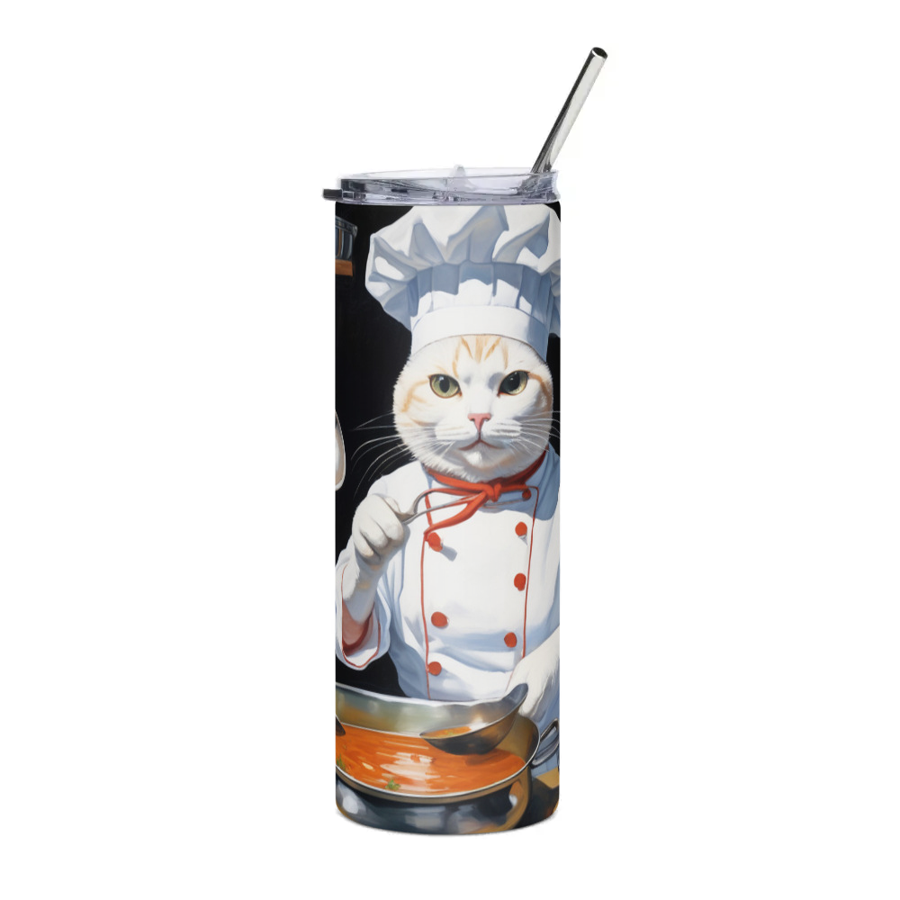 PugMug Custom White Companion Cat Stainless Steel Tumbler