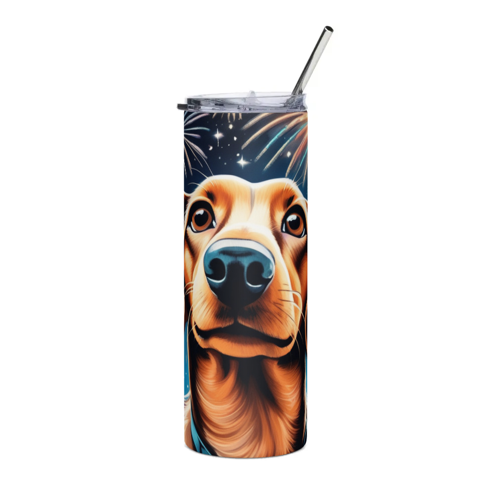 PugMug Custom Tan Dachshund Stainless Steel Tumbler
