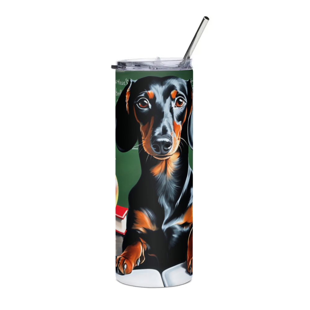 PugMug Custom Black Dachshund Stainless Steel Tumbler