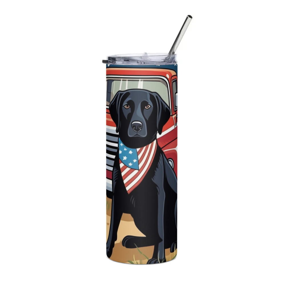PugMug Custom Black Labrador Retriever Stainless Steel Tumbler