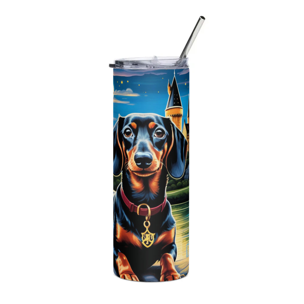 PugMug Custom Black Dachshund Stainless Steel Tumbler