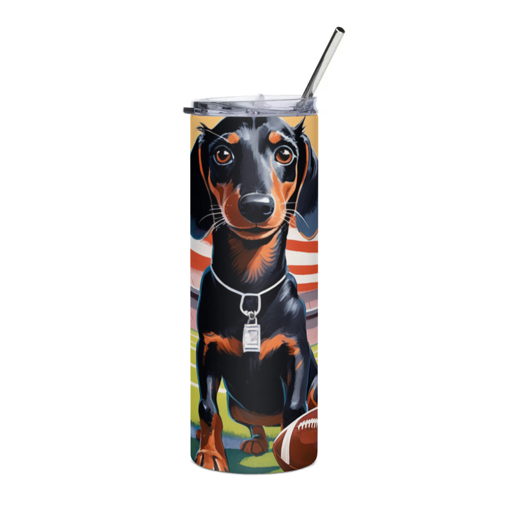PugMug Custom Black Dachshund Stainless Steel Tumbler