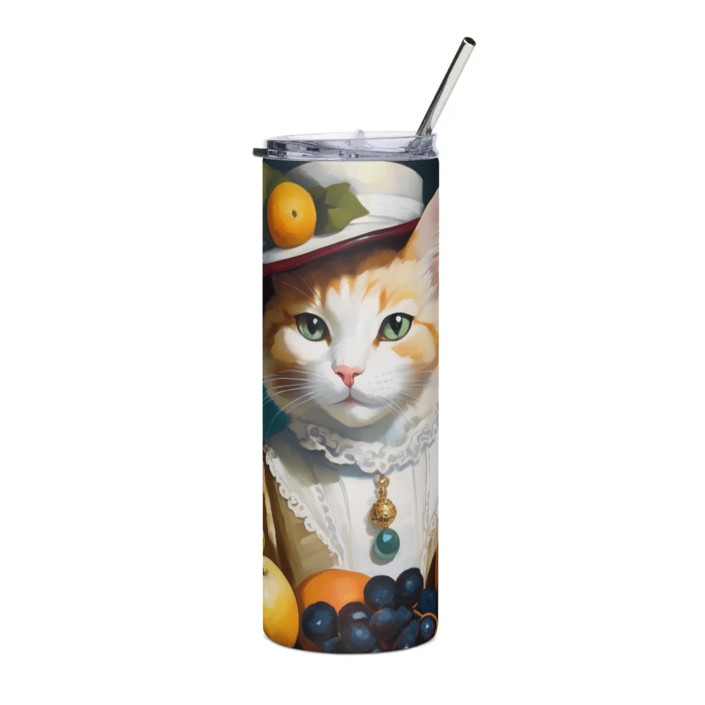 PugMug Custom White Companion Cat Stainless Steel Tumbler