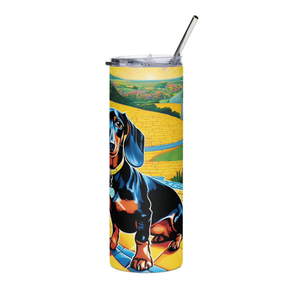 PugMug Custom Black Dachshund Stainless Steel Tumbler