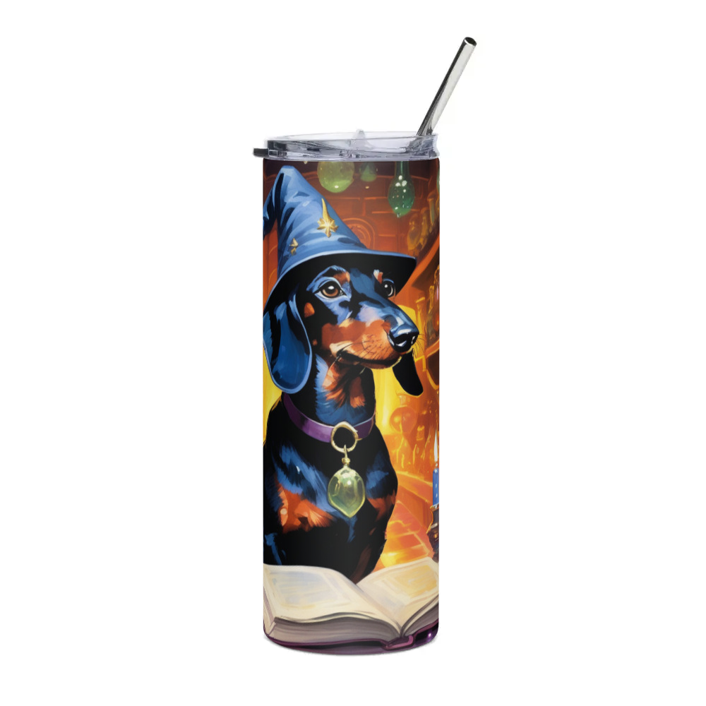 PugMug Custom Black Dachshund Stainless Steel Tumbler