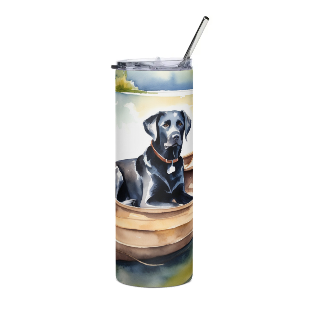 PugMug Custom Black Labrador Retriever Stainless Steel Tumbler