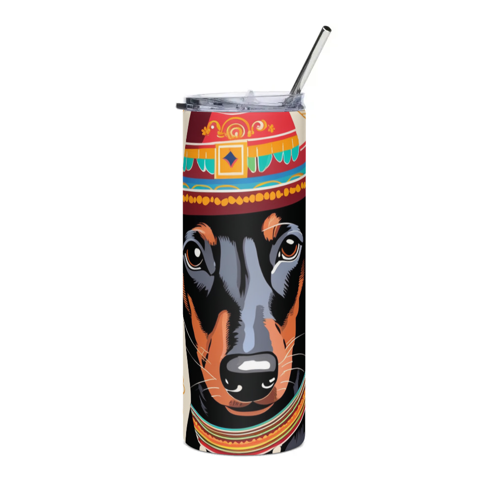 PugMug Custom Black Dachshund Stainless Steel Tumbler