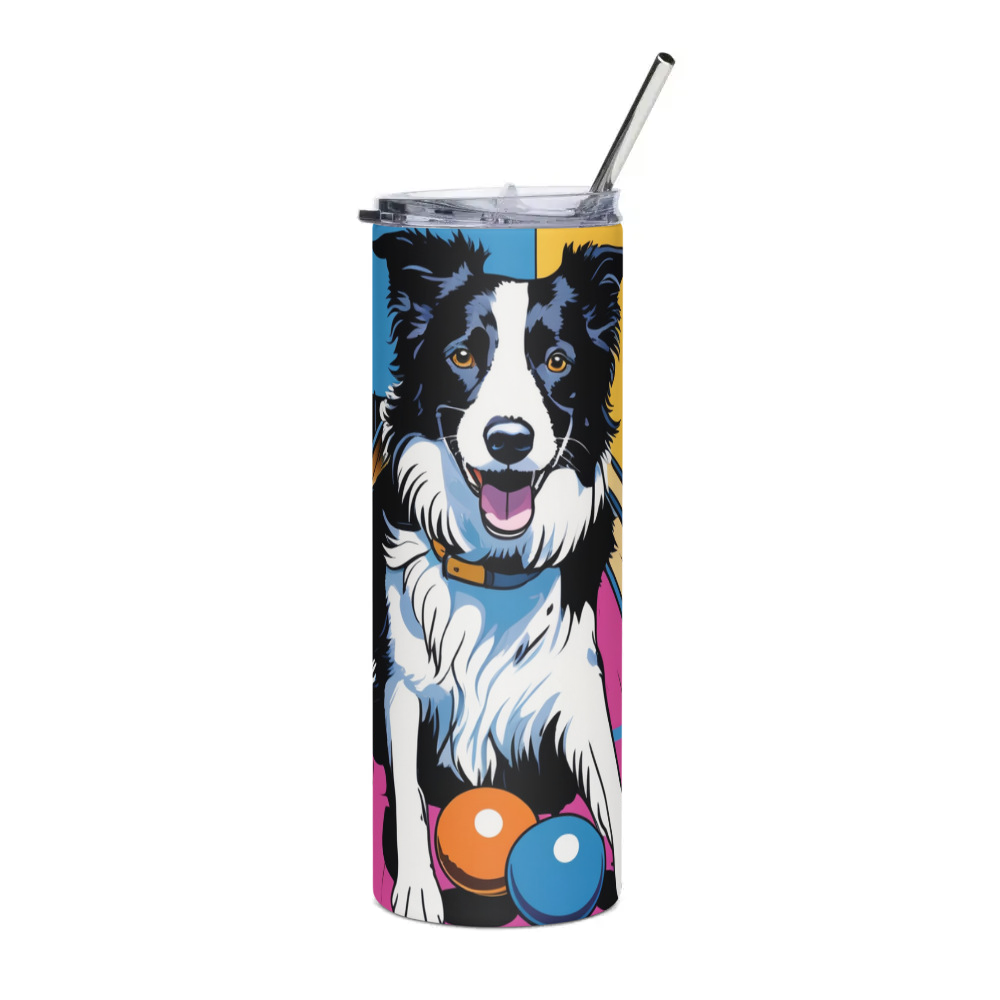 PugMug Custom Border Collie Stainless Steel Tumbler