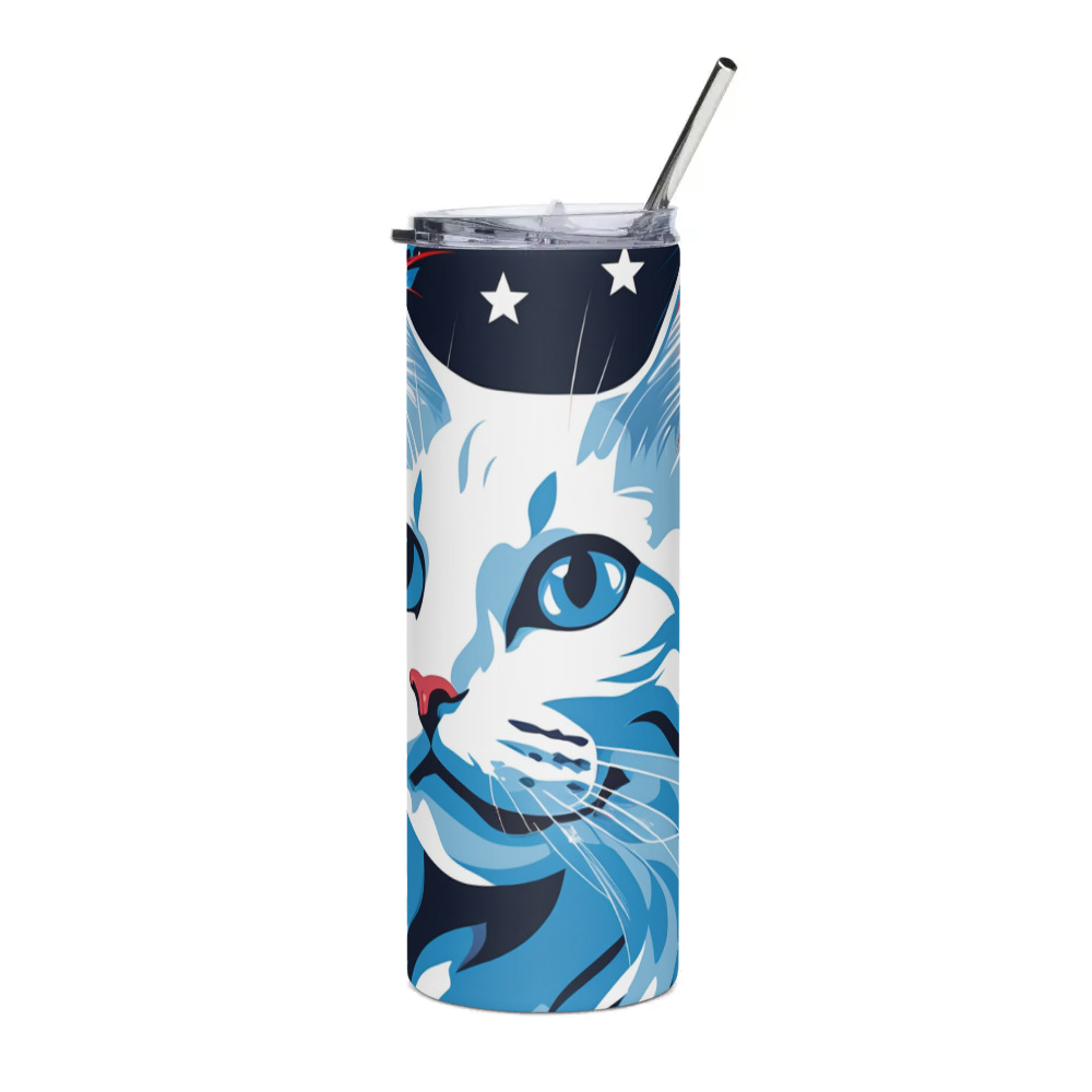 PugMug Custom White Companion Cat Stainless Steel Tumbler