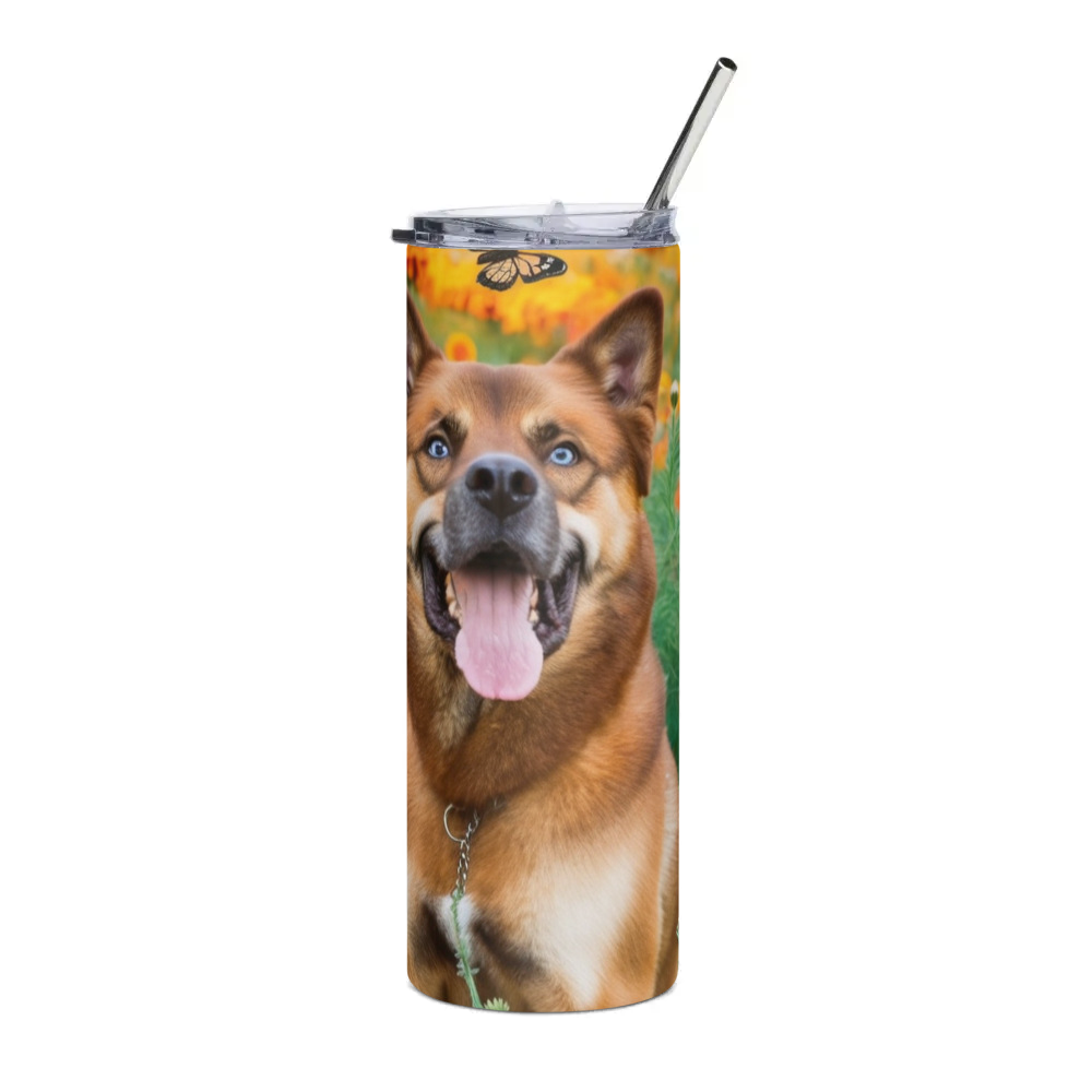 PugMug Custom Blue Stainless Steel Tumbler