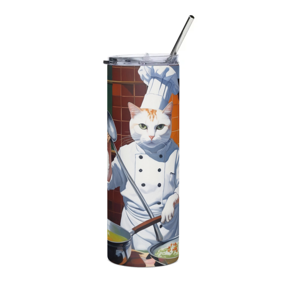 PugMug Custom White Companion Cat Stainless Steel Tumbler
