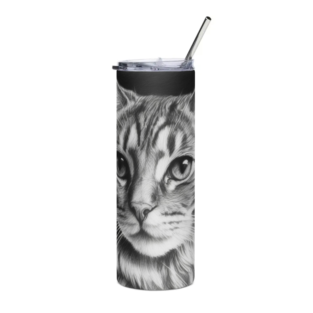 PugMug Custom Tabby Companion Cat Stainless Steel Tumbler
