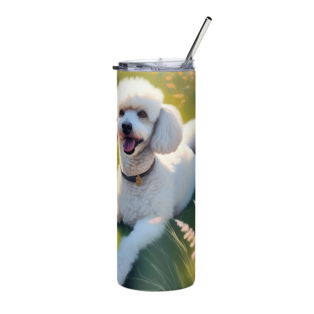 PugMug Custom White Poodle Stainless Steel Tumbler