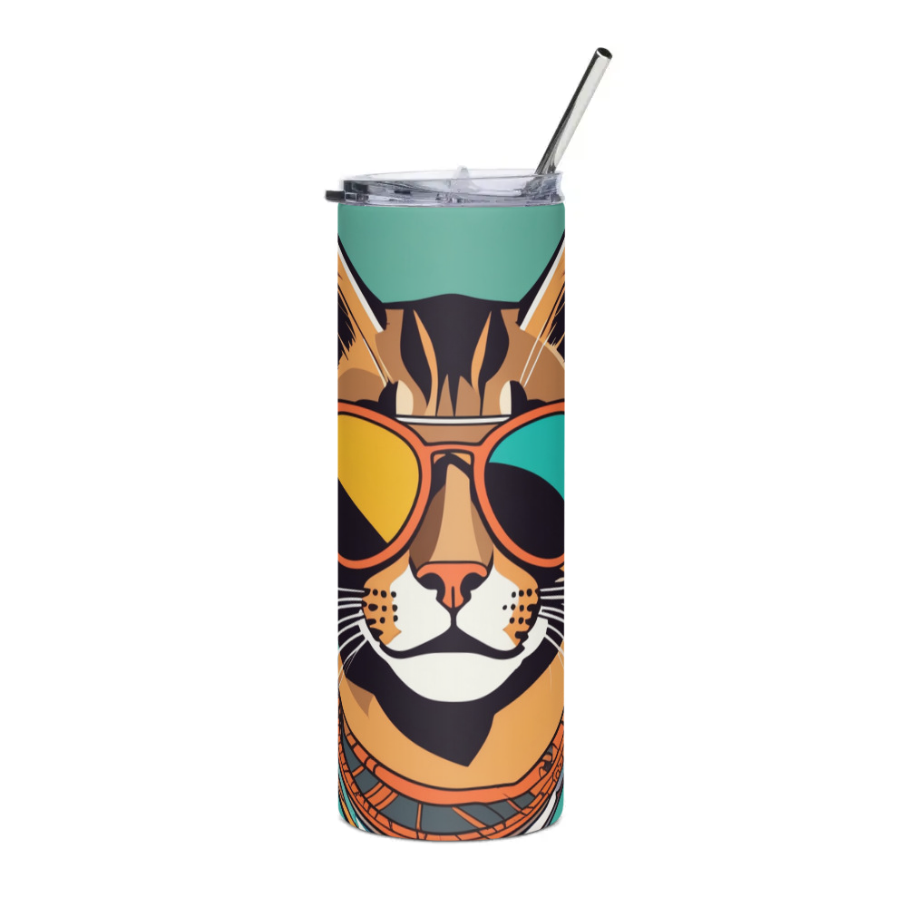 PugMug Custom Tabby Abyssinian Cat Stainless Steel Tumbler