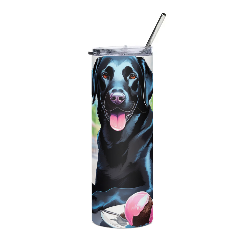 PugMug Custom Black Labrador Retriever Stainless Steel Tumbler