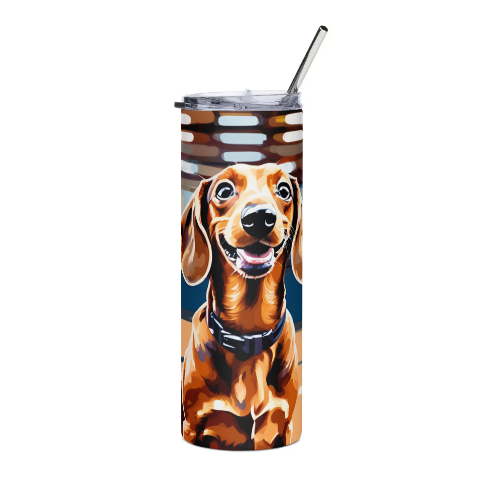 PugMug Custom Tan Dachshund Stainless Steel Tumbler