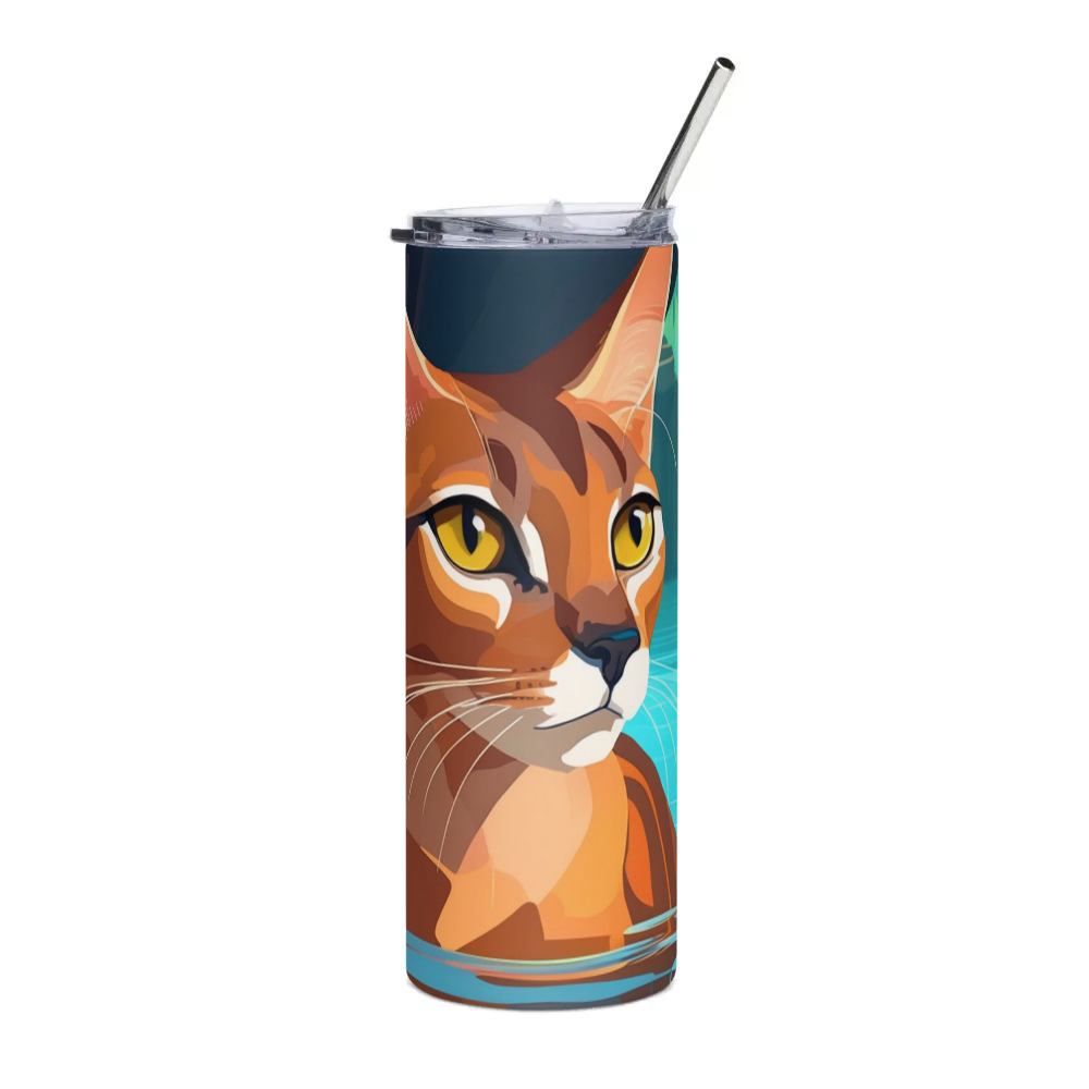 PugMug Custom Tabby Abyssinian Cat Stainless Steel Tumbler