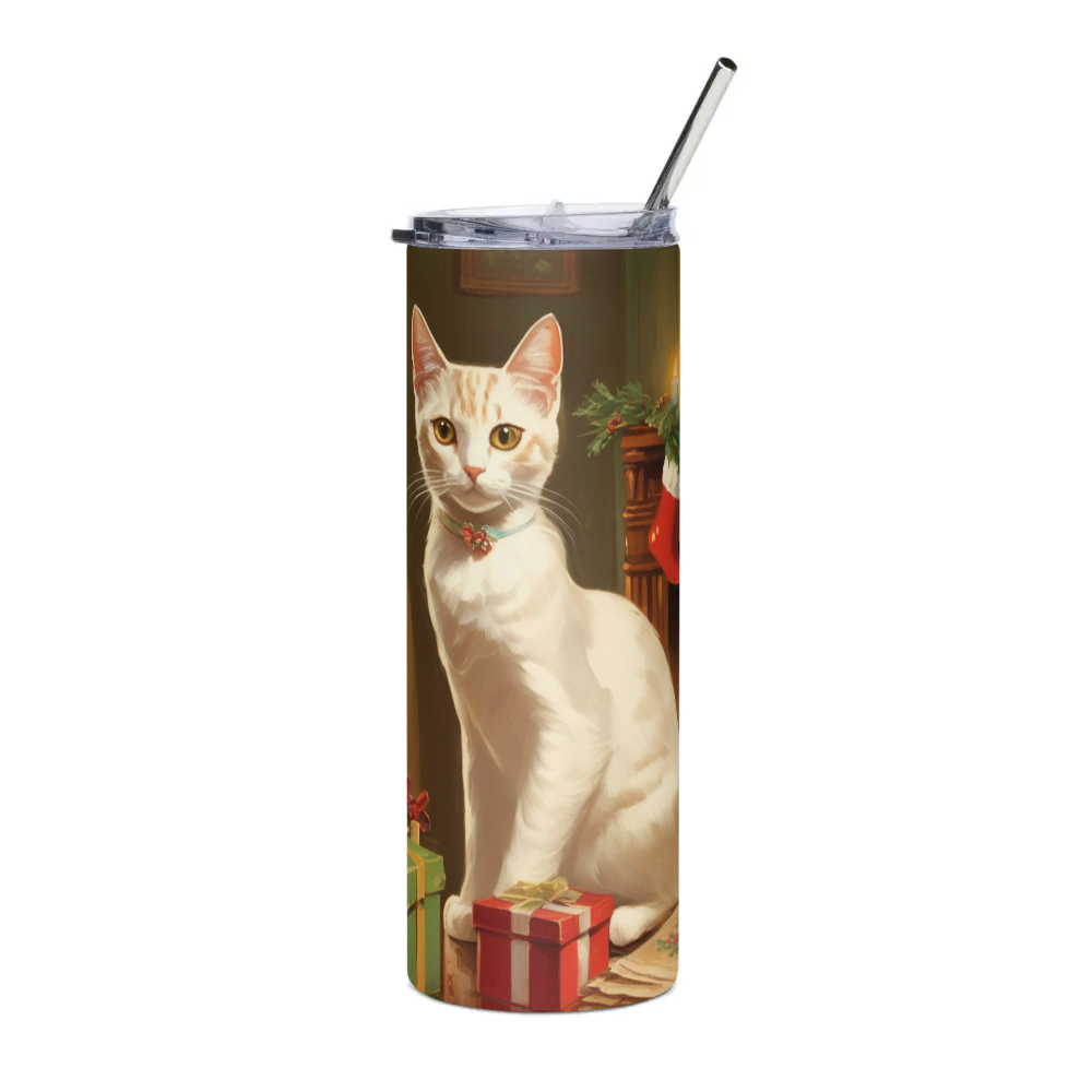 PugMug Custom White Abyssinian Cat Stainless Steel Tumbler