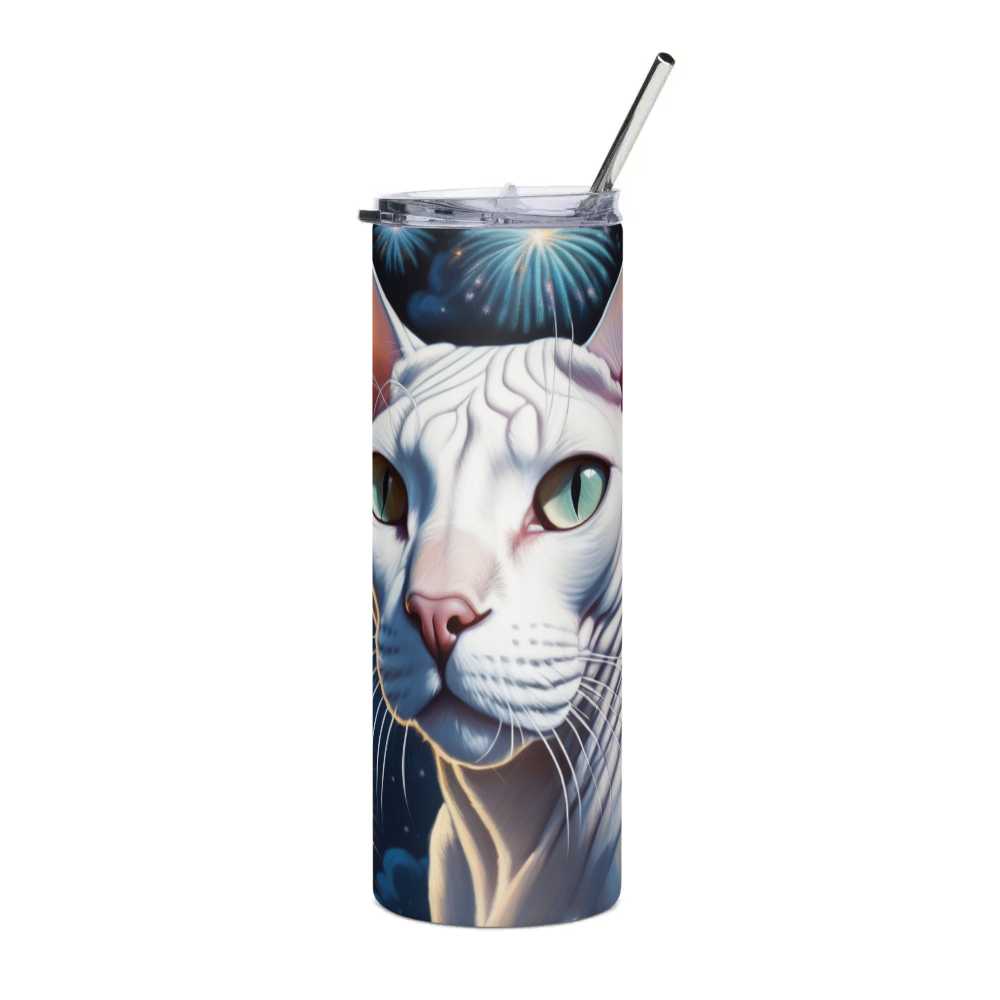 PugMug Custom White Sphynx Cat Stainless Steel Tumbler