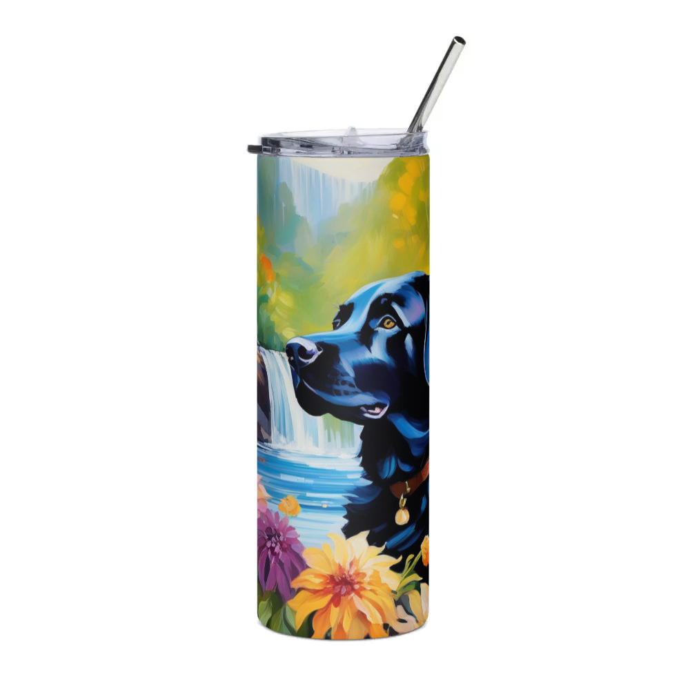 PugMug Custom Black Labrador Retriever Stainless Steel Tumbler