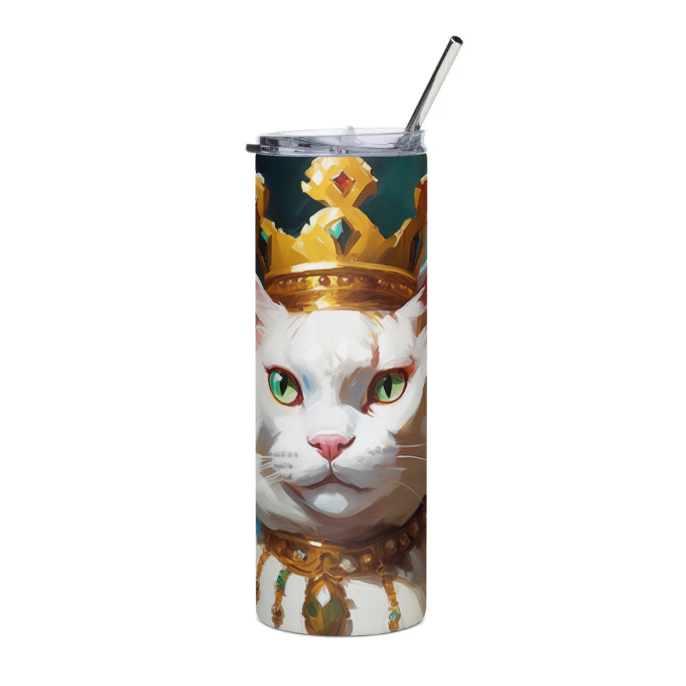 PugMug Custom White Exotic Cat Stainless Steel Tumbler