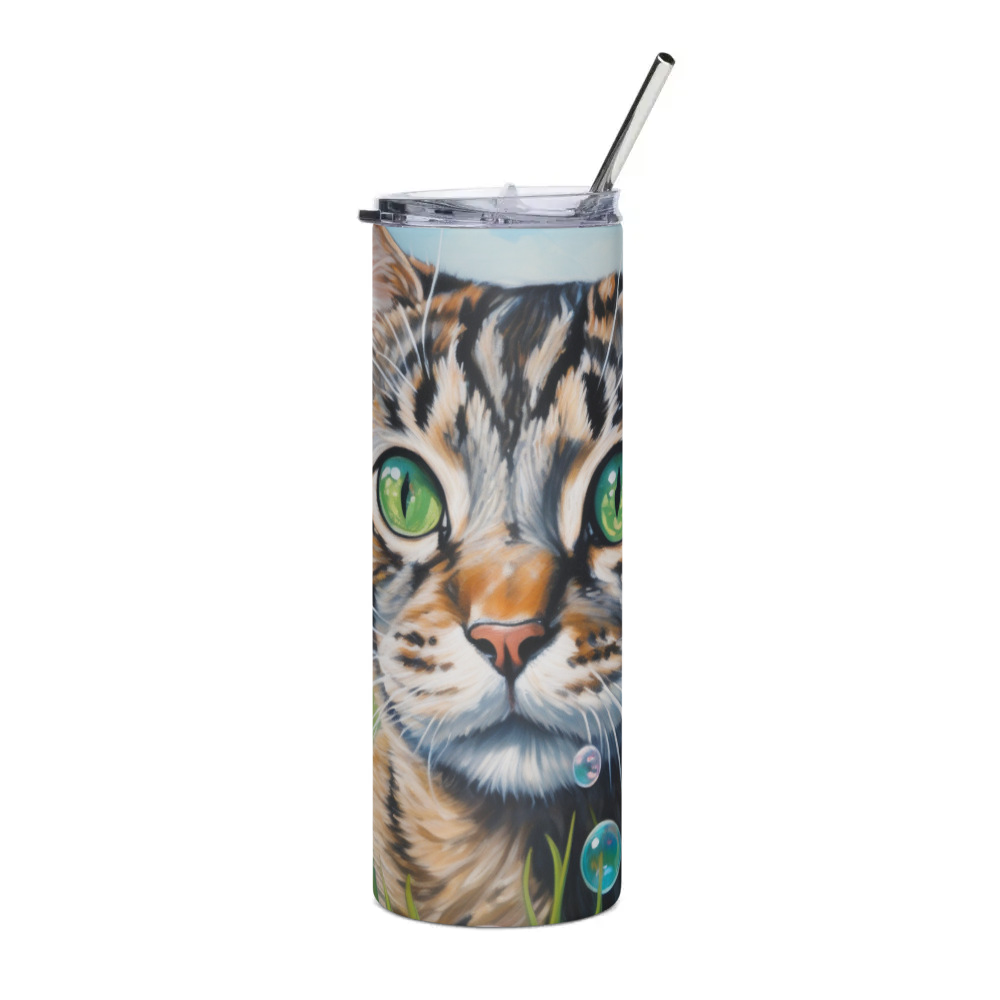PugMug Custom Tabby Companion Cat Stainless Steel Tumbler