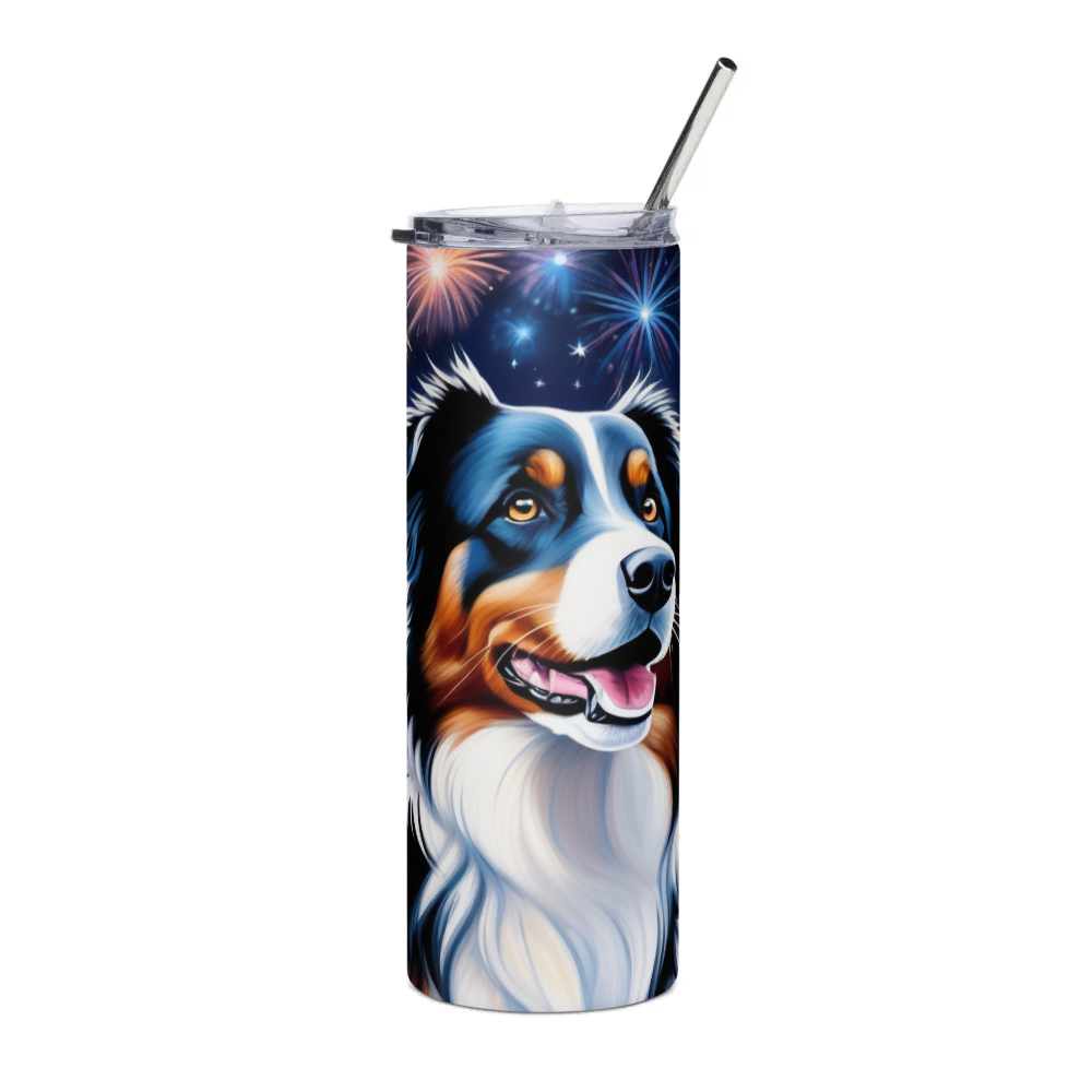 PugMug Custom Australian Shepherd Dog Stainless Steel Tumbler