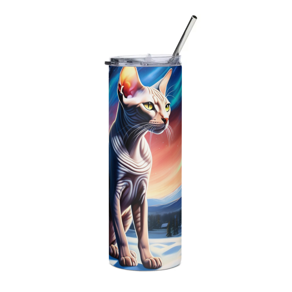 PugMug Custom Tabby Sphynx Cat Stainless Steel Tumbler