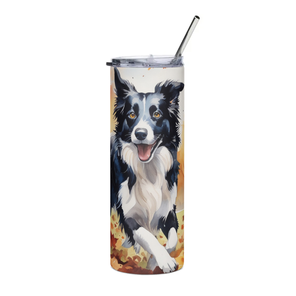 PugMug Custom Border Collie Stainless Steel Tumbler