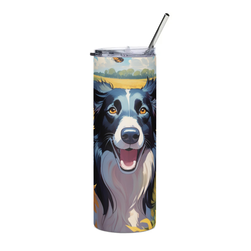 PugMug Custom Border Collie Stainless Steel Tumbler