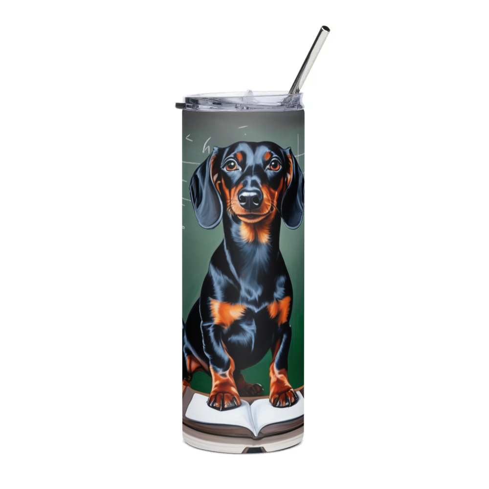 PugMug Custom Black Dachshund Stainless Steel Tumbler