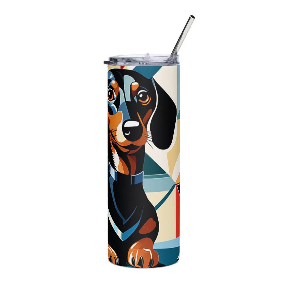 PugMug Custom Black Dachshund Stainless Steel Tumbler