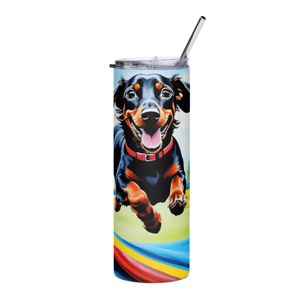 PugMug Custom Black Dachshund Stainless Steel Tumbler