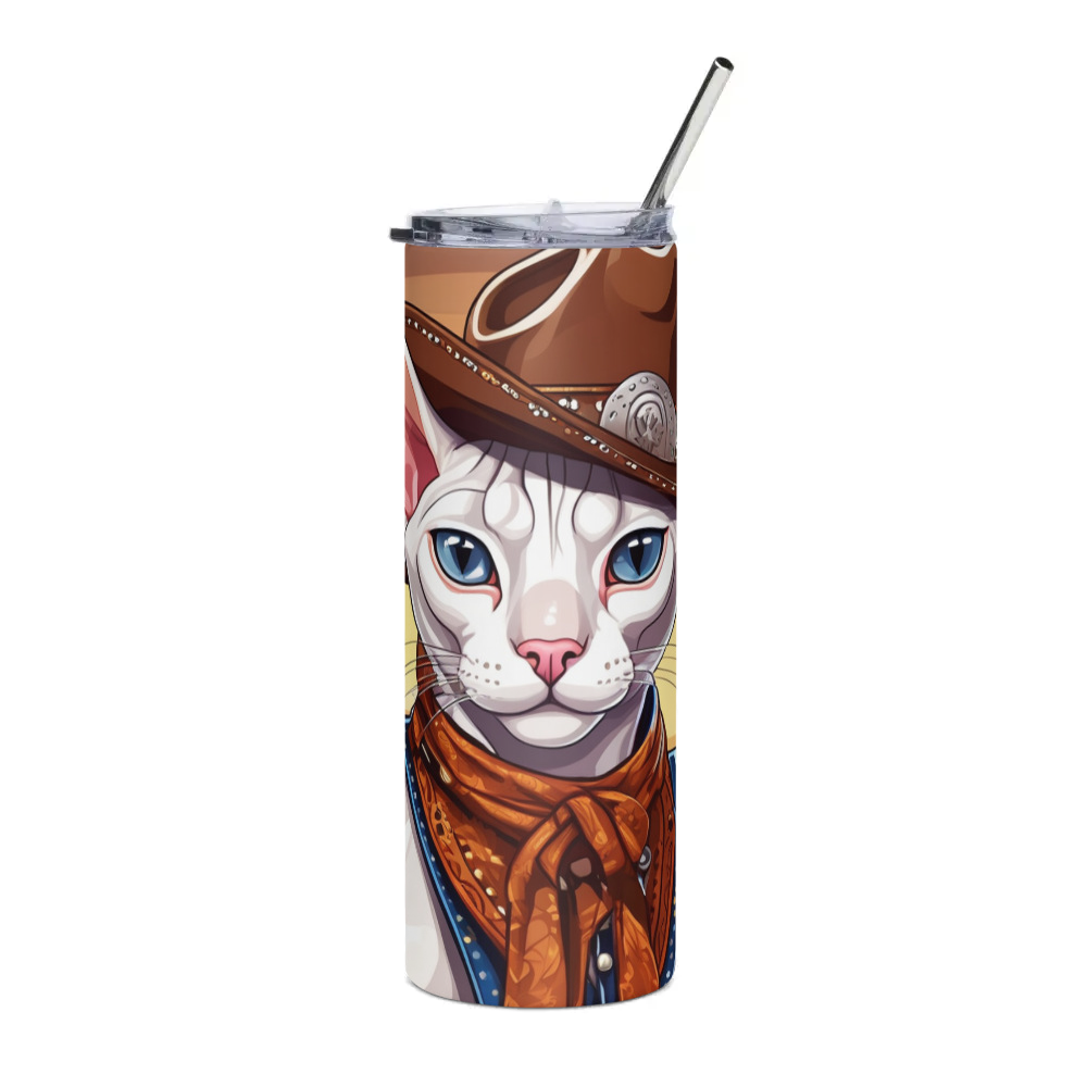 PugMug Custom White Sphynx Cat Stainless Steel Tumbler