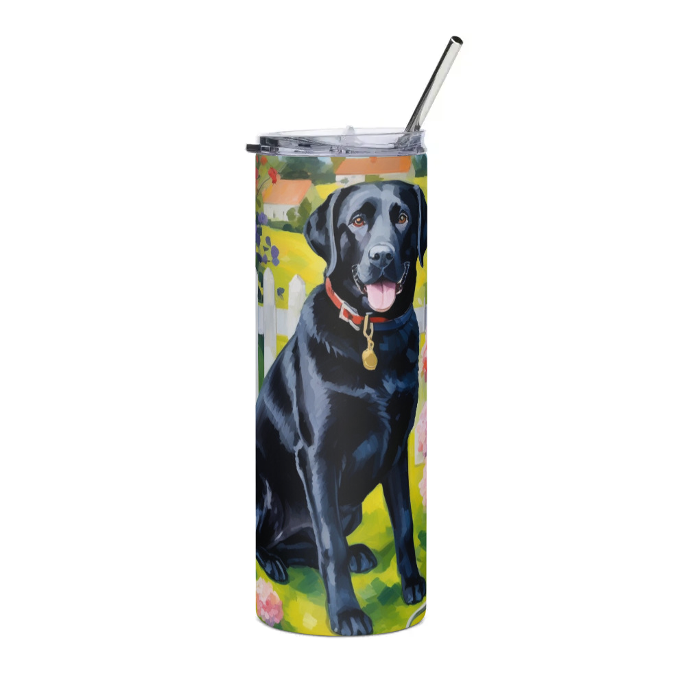 PugMug Custom Black Labrador Retriever Stainless Steel Tumbler