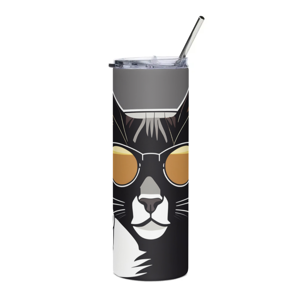 PugMug Custom Black Abyssinian Cat Stainless Steel Tumbler