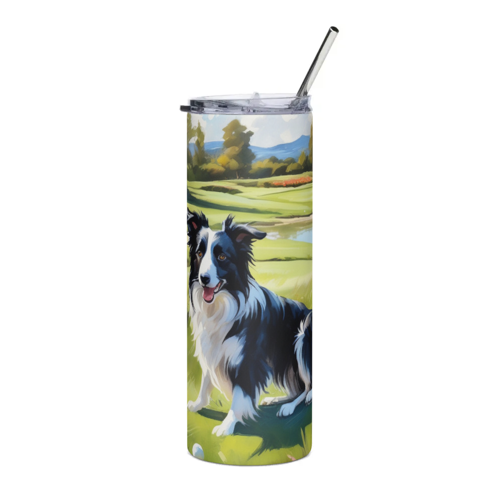 PugMug Custom Border Collie Stainless Steel Tumbler