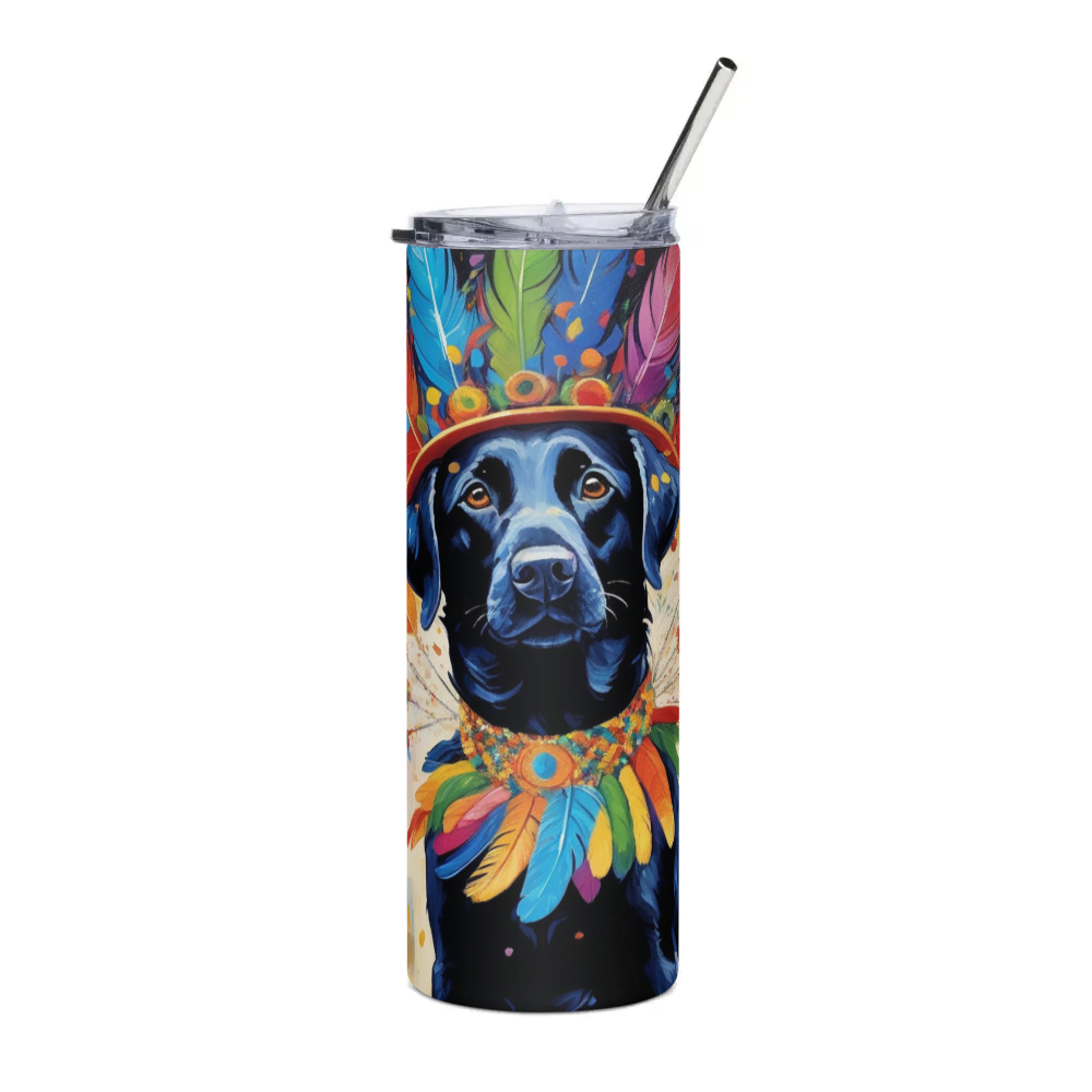 PugMug Custom Black Labrador Retriever Stainless Steel Tumbler