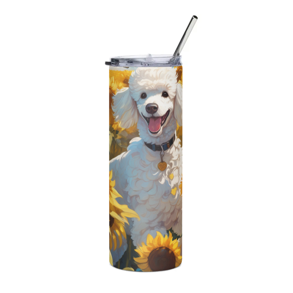 PugMug Custom White Poodle Stainless Steel Tumbler
