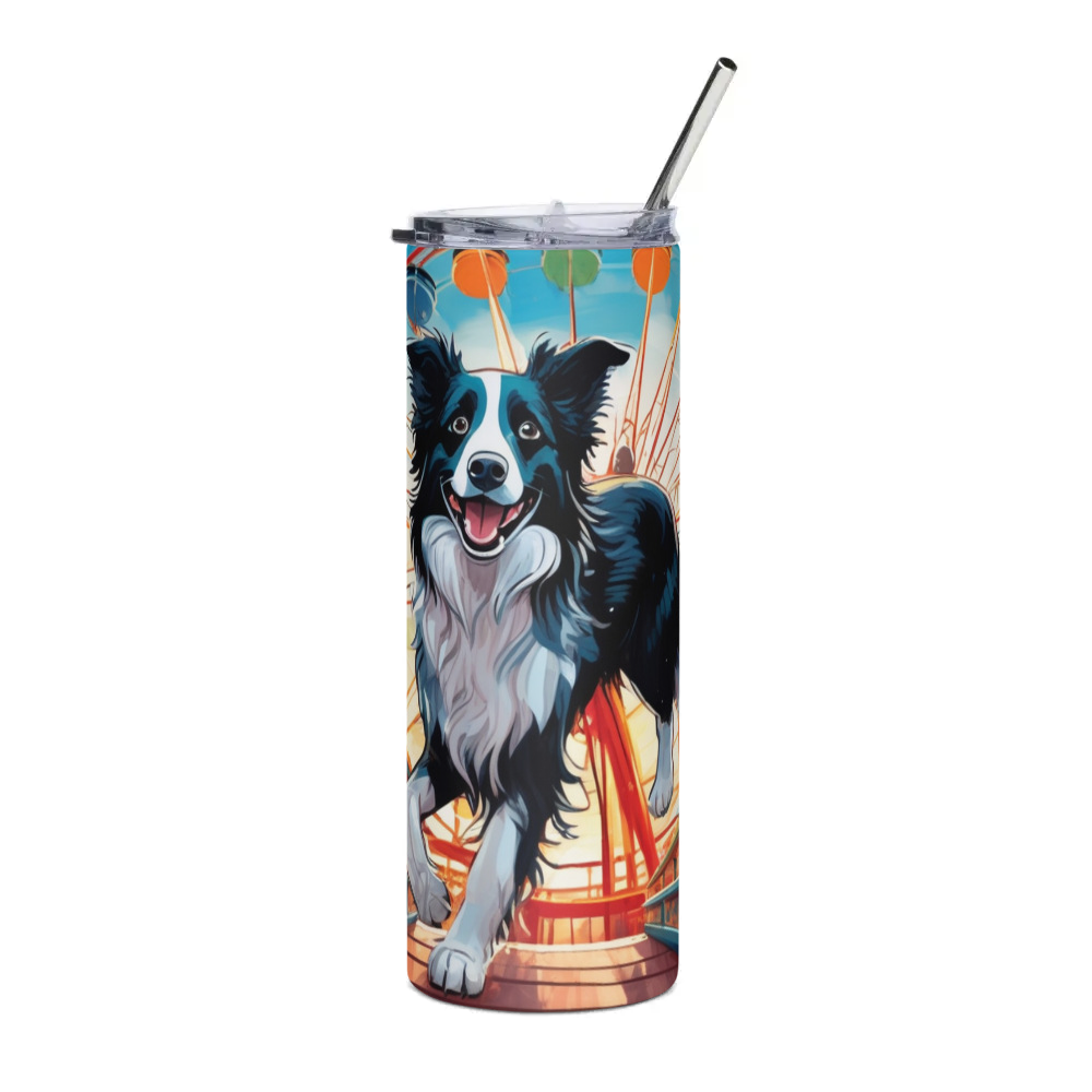 PugMug Custom Border Collie Stainless Steel Tumbler