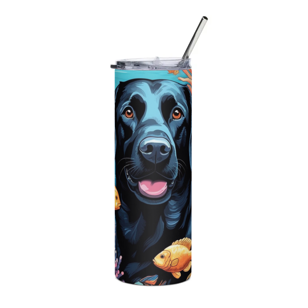 PugMug Custom Black Labrador Retriever Stainless Steel Tumbler