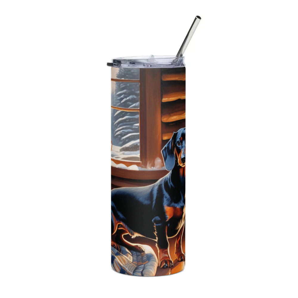 PugMug Custom Black Dachshund Stainless Steel Tumbler
