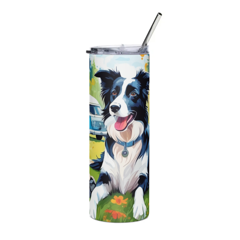 PugMug Custom Border Collie Stainless Steel Tumbler