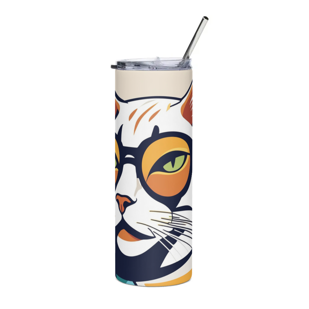 PugMug Custom White Abyssinian Cat Stainless Steel Tumbler