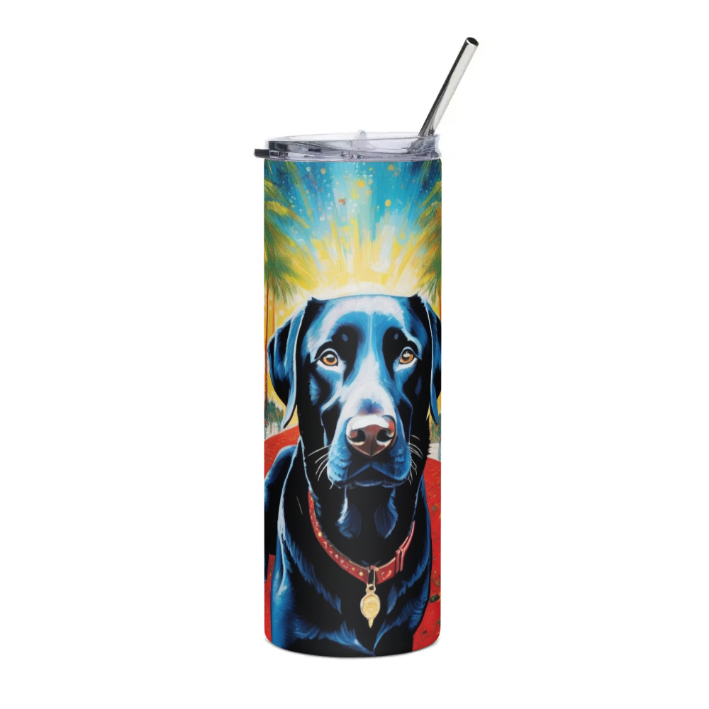 PugMug Custom Black Labrador Retriever Stainless Steel Tumbler