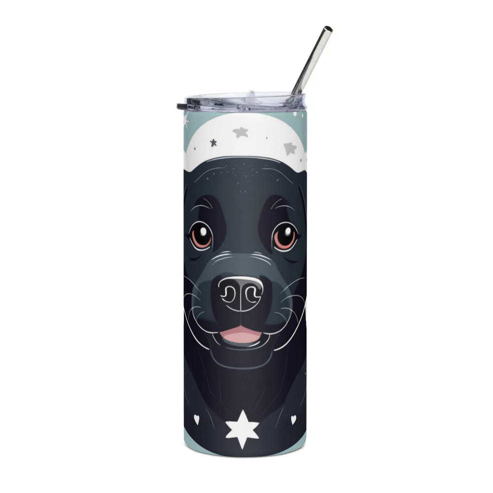 PugMug Custom Black Labrador Retriever Stainless Steel Tumbler